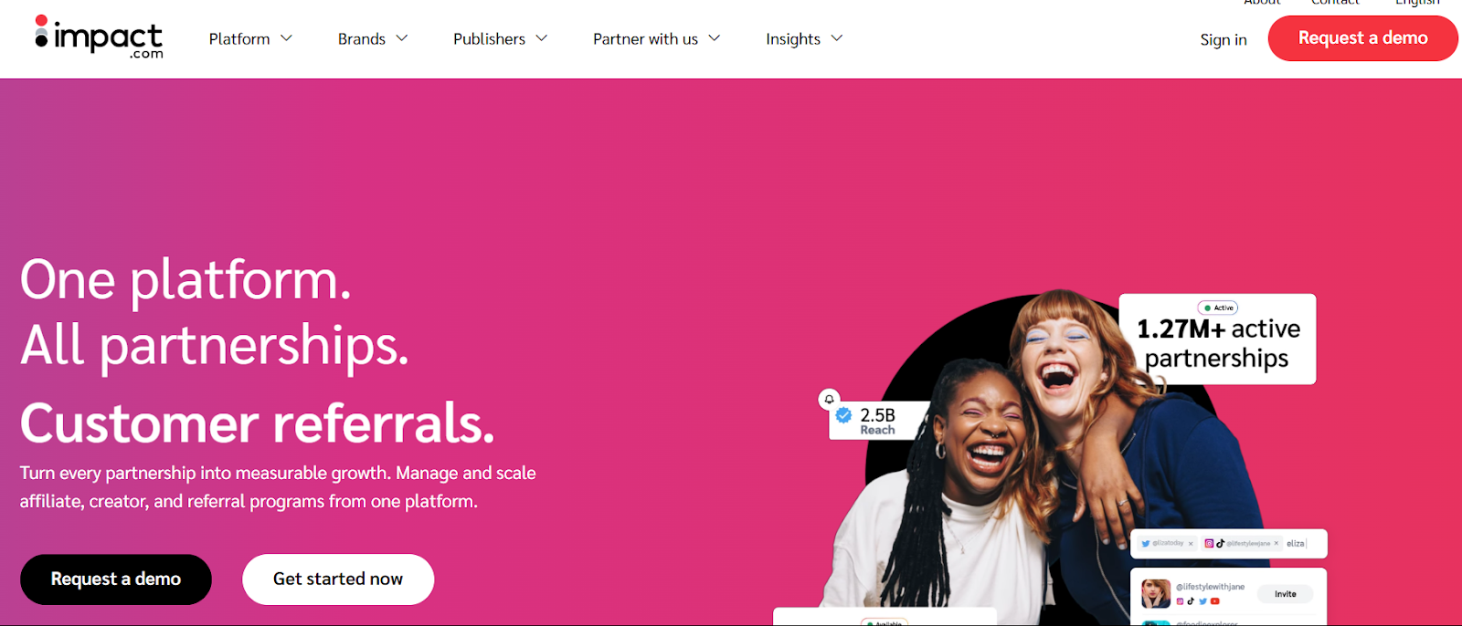 Impact.com platform screenshot